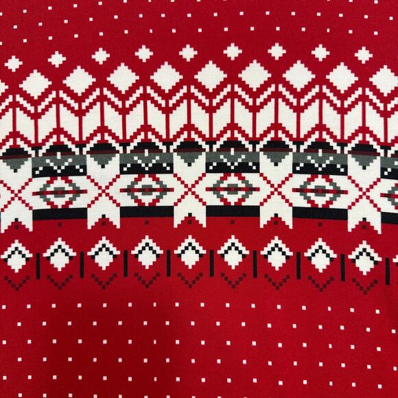 Hanna Andersson Pajama Top Adult Unisex L Red Heritage Fair Isle 59845 Organic - Picture 4 of 8